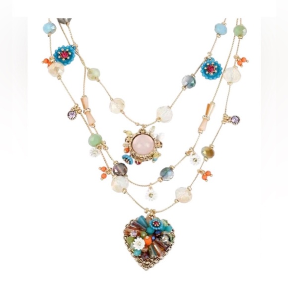 Betsey Johnson Bead & Heart Layered Necklace - Picture 2 of 4